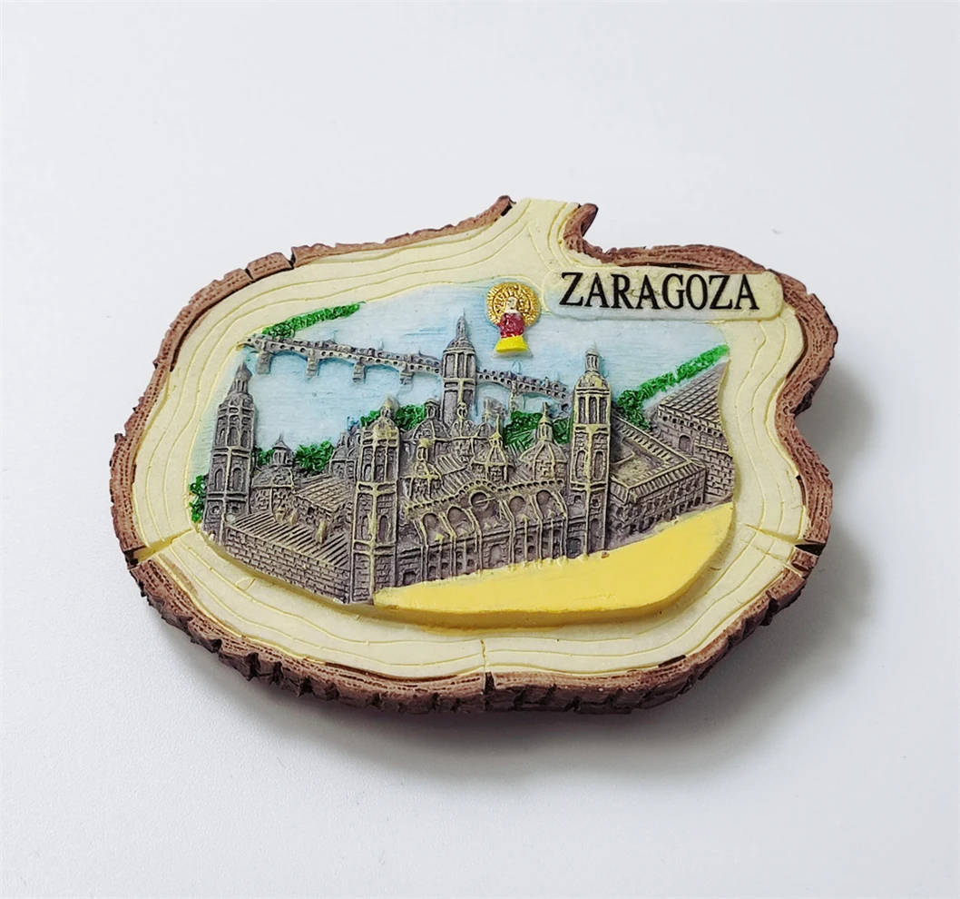 مغناطيس ثلاجة ثلاثي الأبعاد مصنوع يدويًا من الراتنج ، هدية تذكارية في إسبانيا ، مجموعة ديكورات منزلية