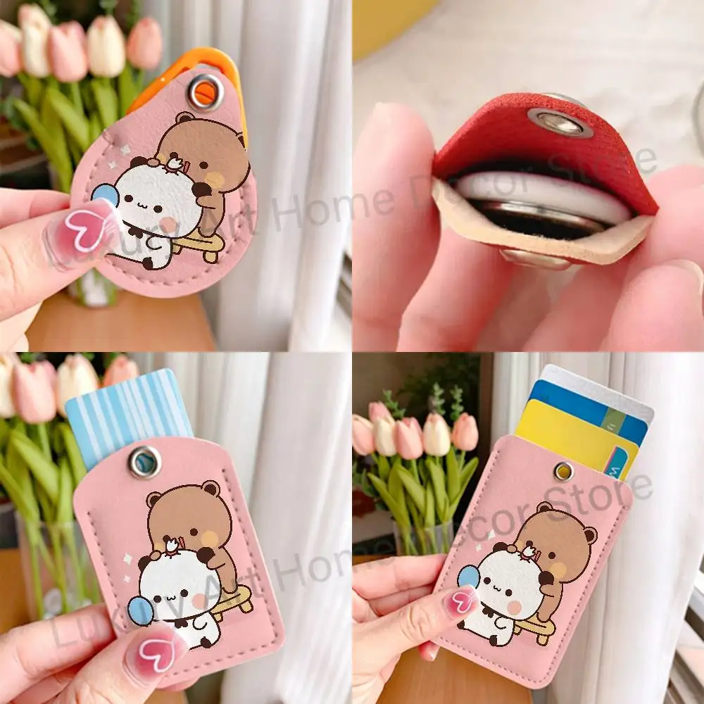 B-Bubu D-Dudu Bear Custom Access Card Case Leather Card Holder Transportation Card Case Gifts
