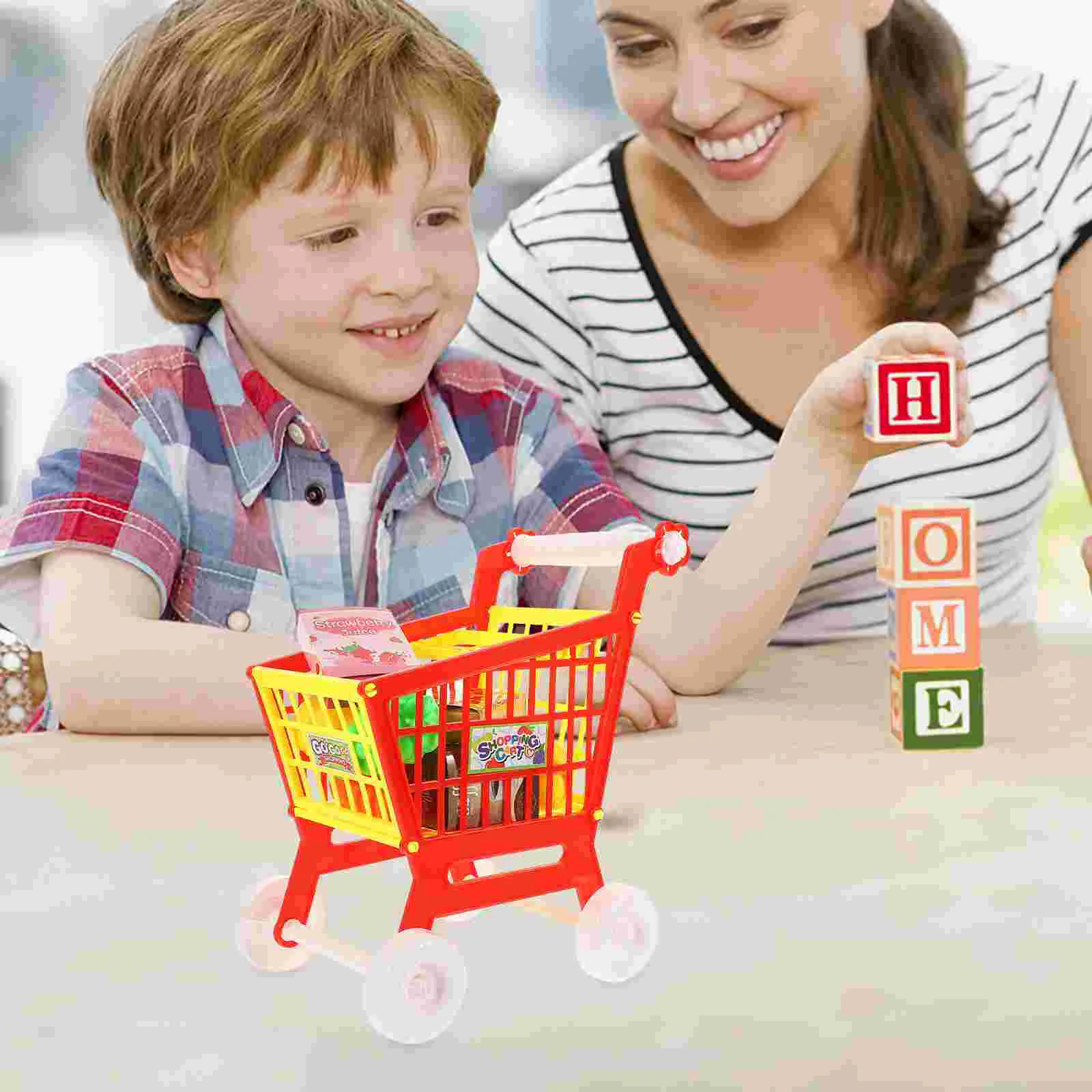 Shopping Cart Toy Fake Trolley Play House Early Education Lifelike Kids Grocery Childrens Toys