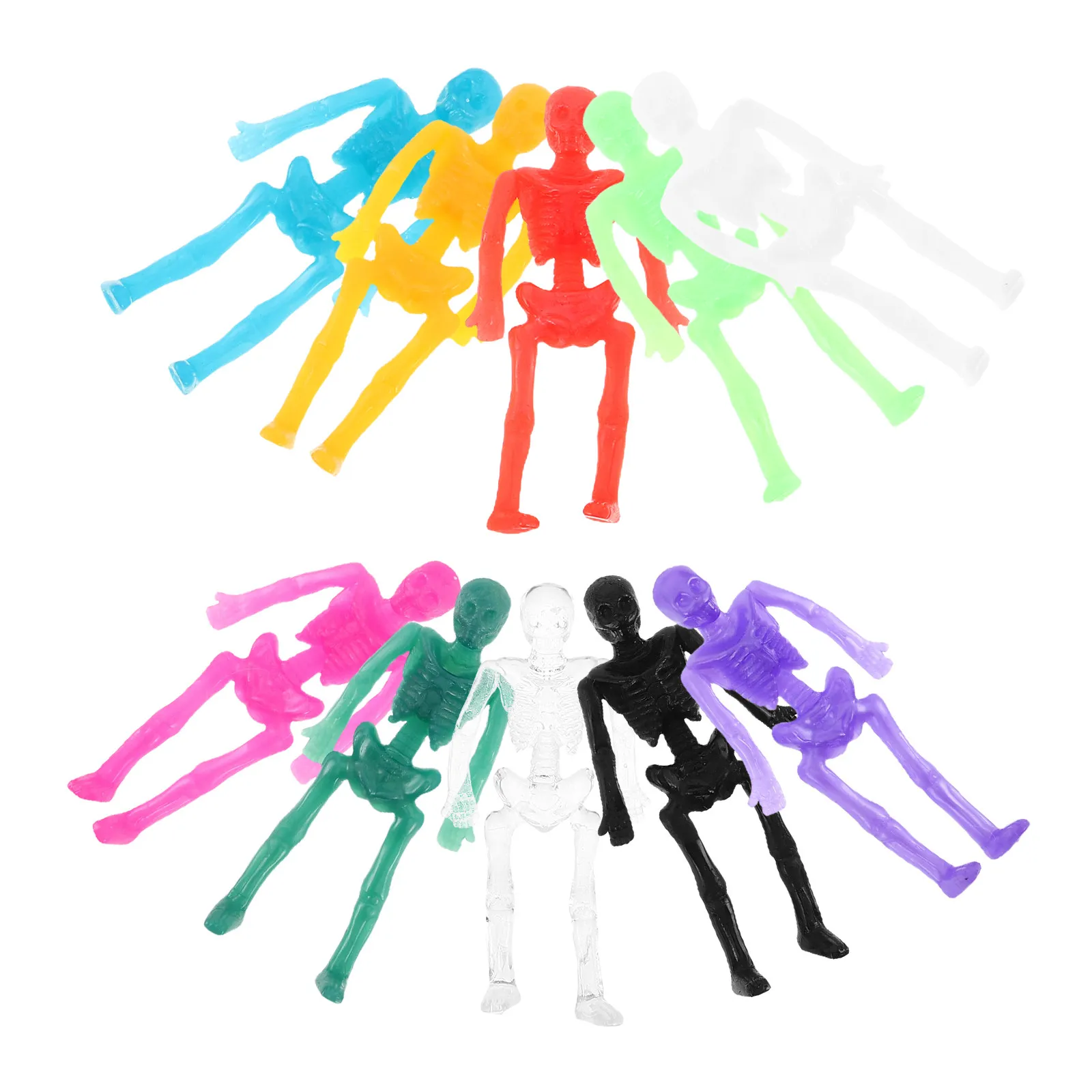 

40Pcs Sticky Stretchy Skeletons Soft Tpr Rubber Halloween Prank Props Mini Figures Party Favors Classroom Prizes Goodie
