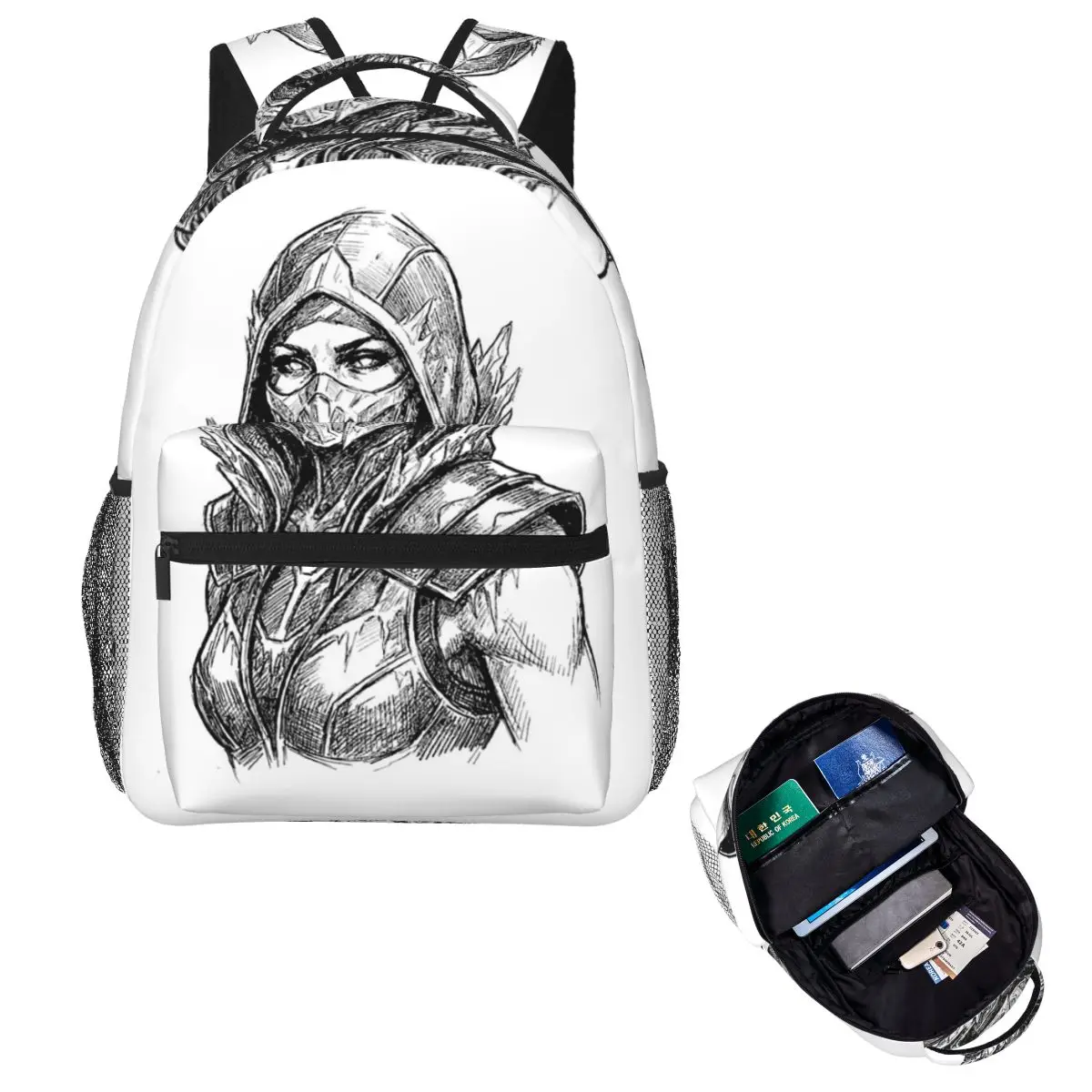 

Frost Mortal Kombat MK Student Backpack School Bag Hiking Travel Daypack for Men Women Fashion Bookbag Shoulder Bags