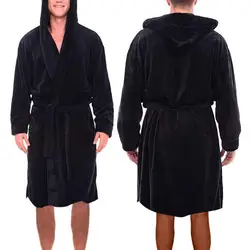 Robe pigiama tasca che tocca la pelle punto aperto maschile addensato peluche camicia da notte accappatoio pigiama uomo accappatoio antigelo