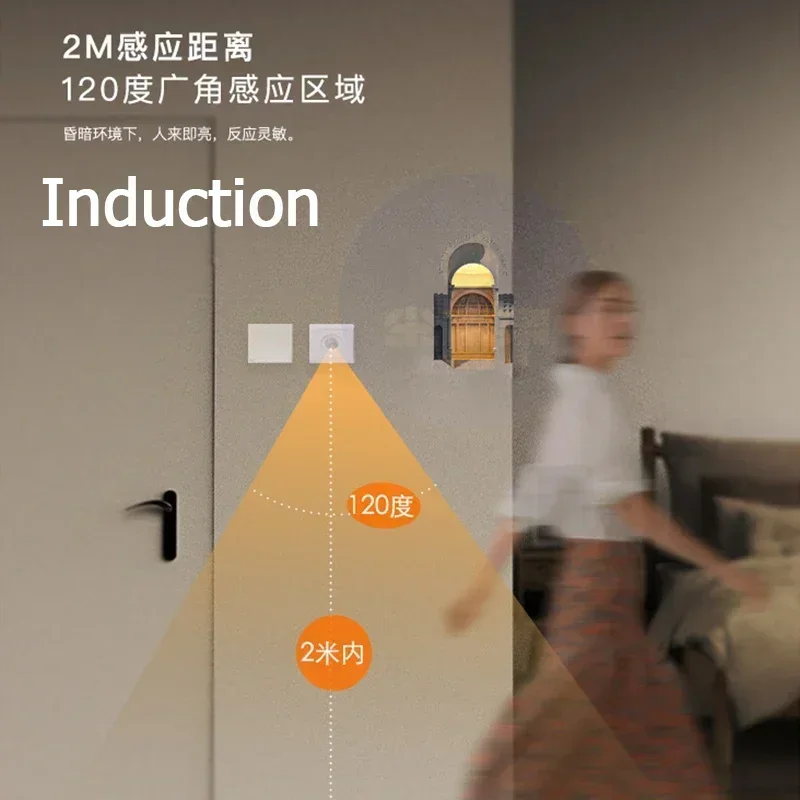 Simple Gypsum Induction Wall Lamp Embedded Staircase Corner Living Room Corridor Corner Gypsum Lamp Modern Indoor LED Wall Lamp