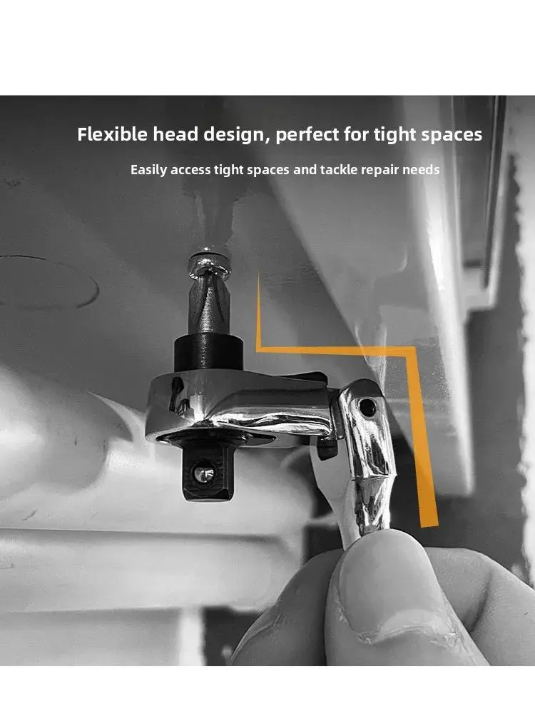 Poignée à cliquet en acier au Chrome Vanadium 2 en 1, clé à cliquet à tête résiliente réversible polyvalente, poignée à cliquet d'entraînement de 1/4 pouces