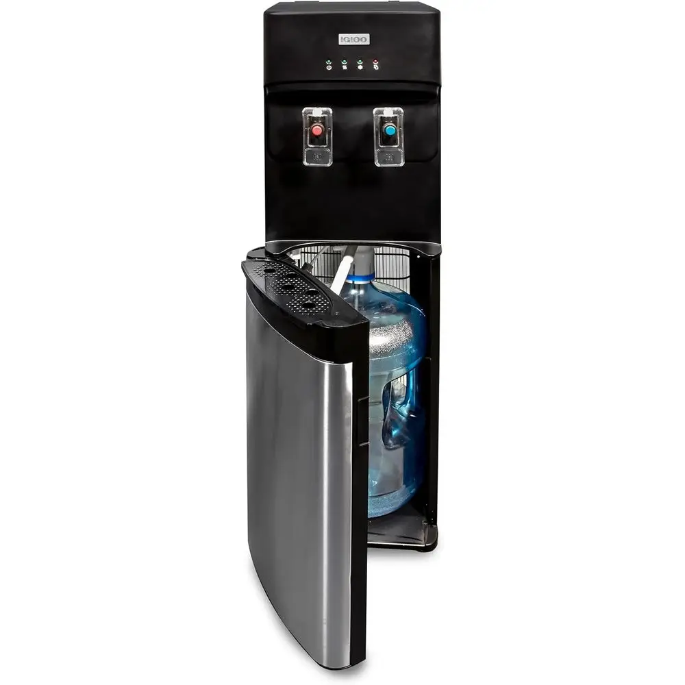 

Диспенсер для воды с нижней загрузкой – черный, из нержавеющей стали, для бутылей объемом 3 и 5 галлонов, с защитой от детей – для дома, кухни