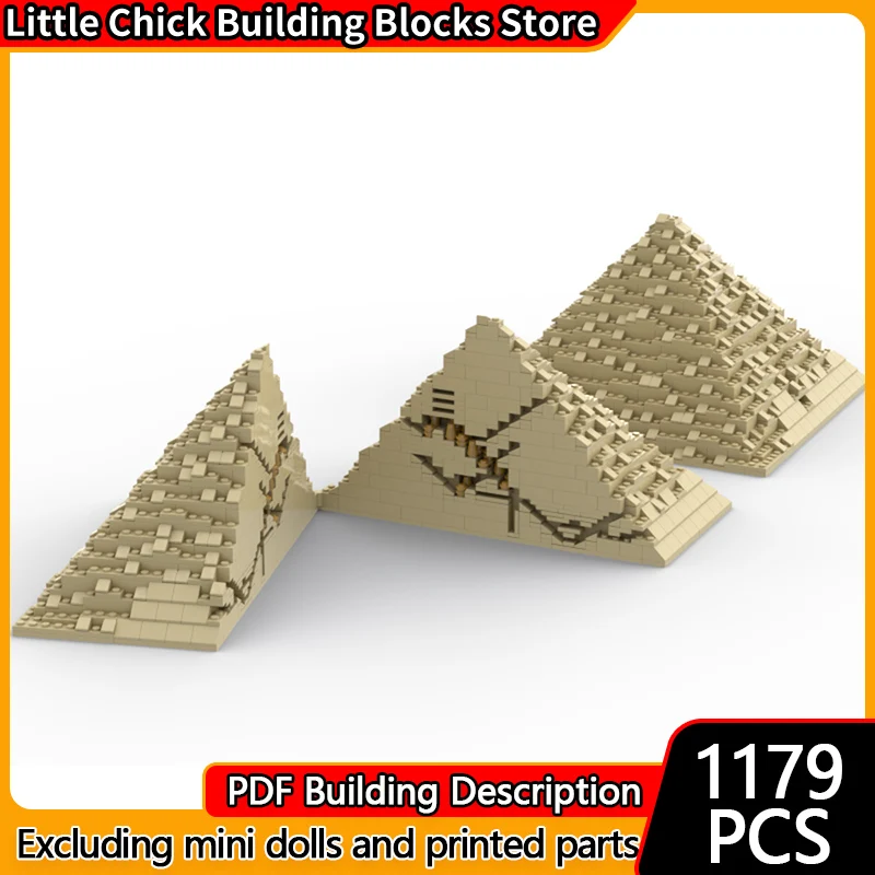 

Street View Model MOC Building Bricks Ancient Egypt Cheops Pyramid Modular Technology Children Holiday Gifts Assemble Toys Suit