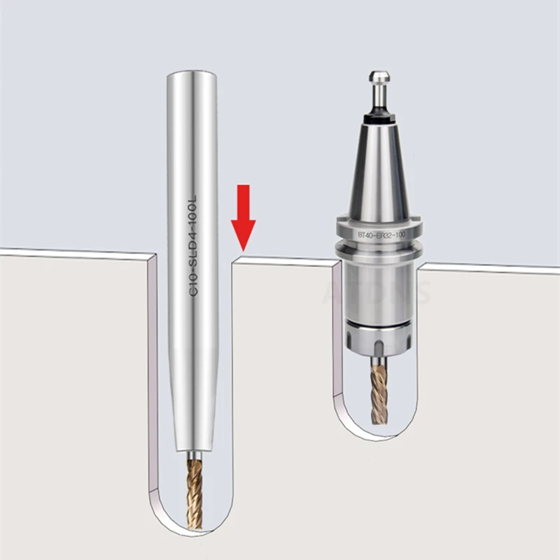 

Держатели фрезерных инструментов с ЧПУ, удлиненные боковые удлинители небольшого диаметра, обработка глубоких отверстий C10/12/16/20, внутренний диаметр 4-12 мм