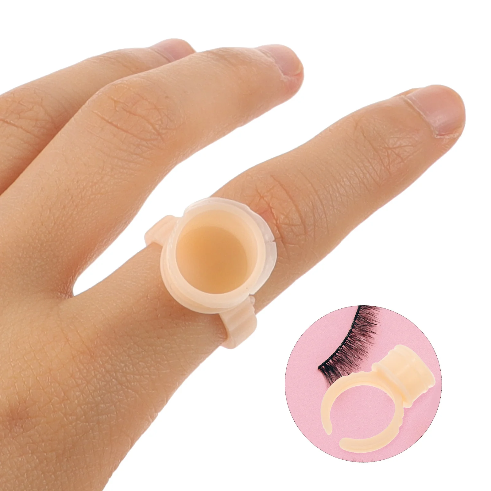 

800Pcs Soft Silicone Lash Glue Rings Eyelash Extension Holder Glue Ring Cups for Tattoo Pigment Ink Makeup Pigment Rings