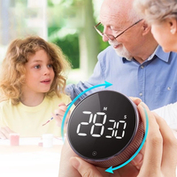 Magnetic LED Digital Electronic Kitchen Timer Shower Study Stopwatch Time Stopwatch Alarm for Classroom Cooking Baking Teaching