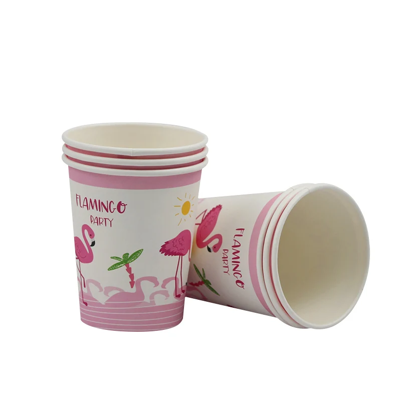 Pink Flamingo Disposable Tableware Set Paper Plate Napkin Kids Birthday Party Decoration Flamingo Themed Holiday Party Supplies