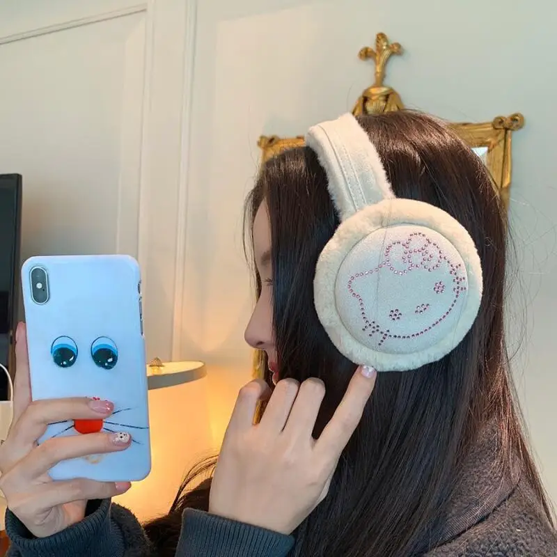 Sanrio Hello Kitty Kawaii Girls Earmuffs Cute Anime Warm Ear Protection Outdoor Riding Plush Antifreeze Windproof Foldable Gift
