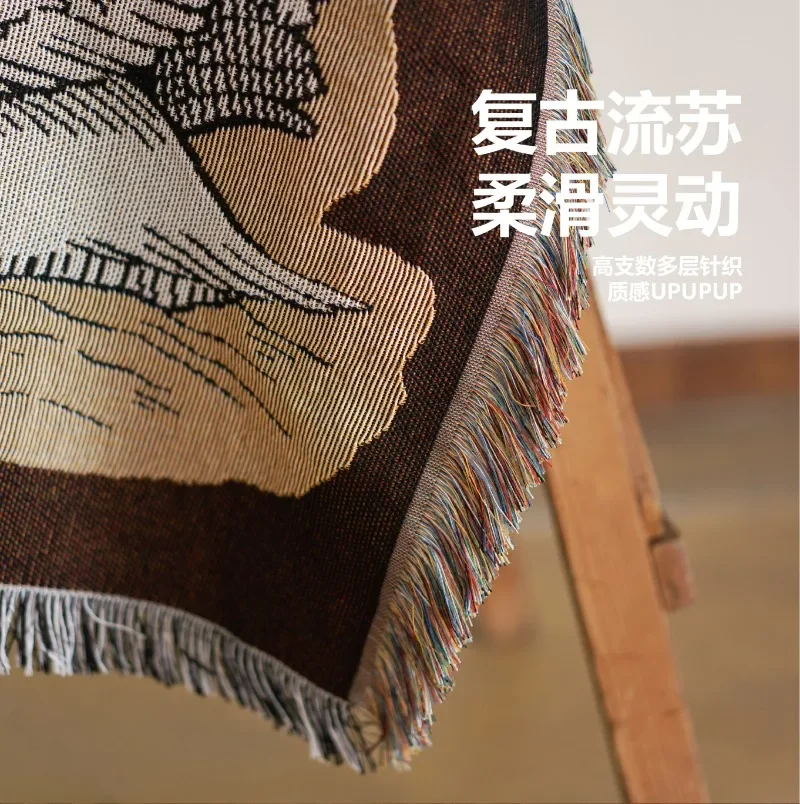 South France Holiday Line Blanket Illustration Decorative Tapestry Camping  Outdoor Air Conditioning  Sofa