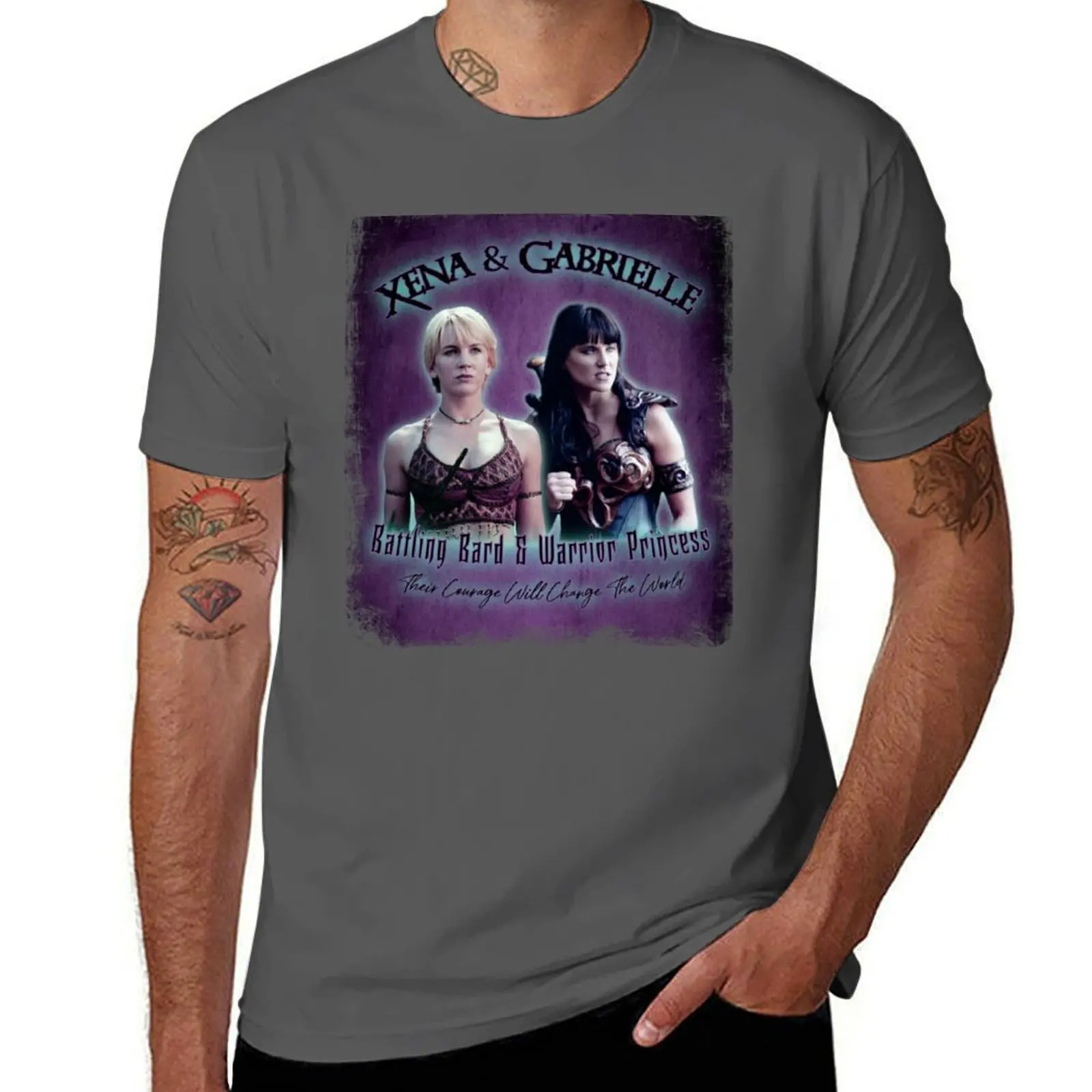 

Xena & Gabrielle Vintage Style T-Shirt man tshirt cotton t shirts man 100% T-Shirt