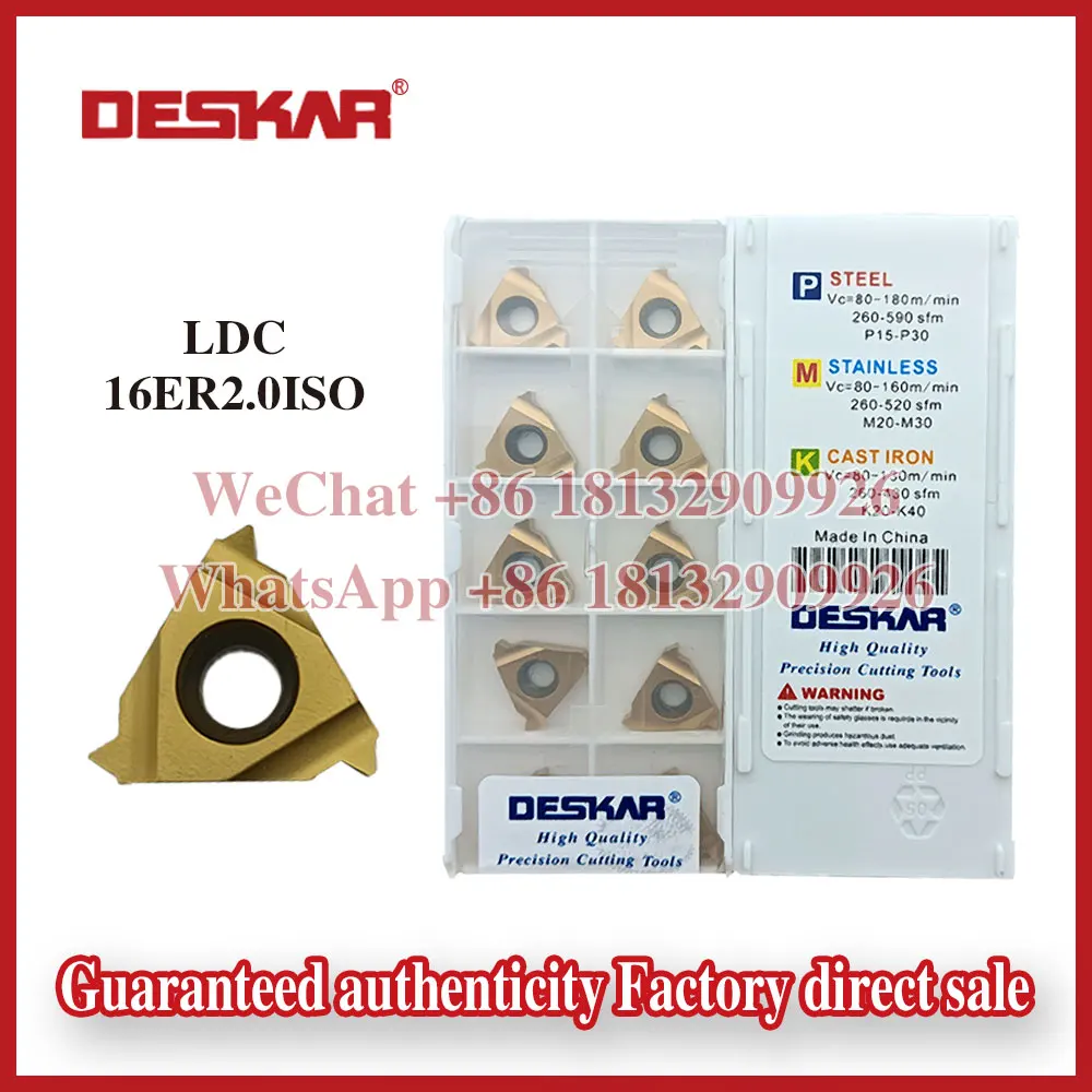 DESKAR 16ER2.0ISO 16ER2.5ISO 16ER3.0ISO 16ER3.5ISO LDA LDC K15 LF6118 شفرات CNC أصلية ملولبة