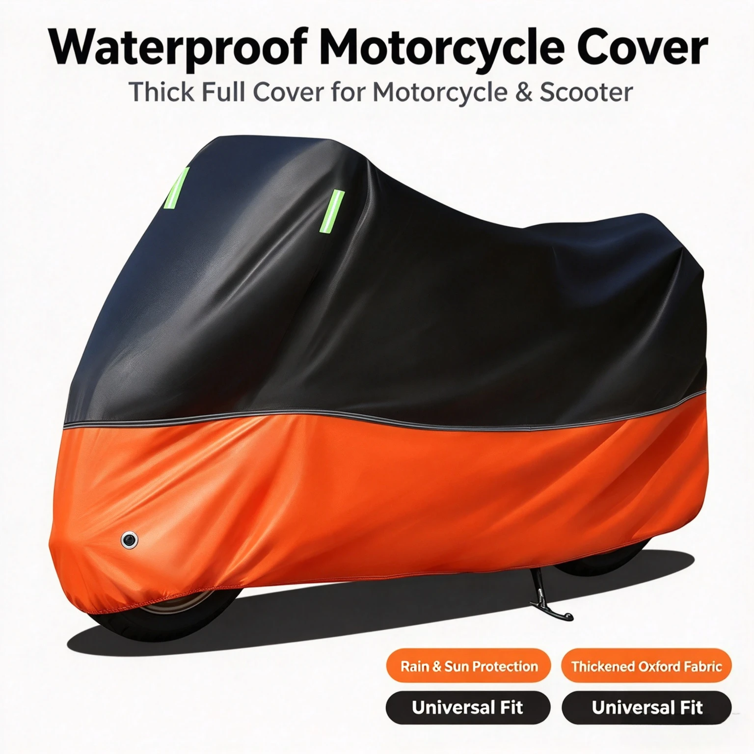 Thickened Motorcycle Cover, Waterproof Sunproof Full Body Protective Motorbike Shelter Universal for Electric Scooter