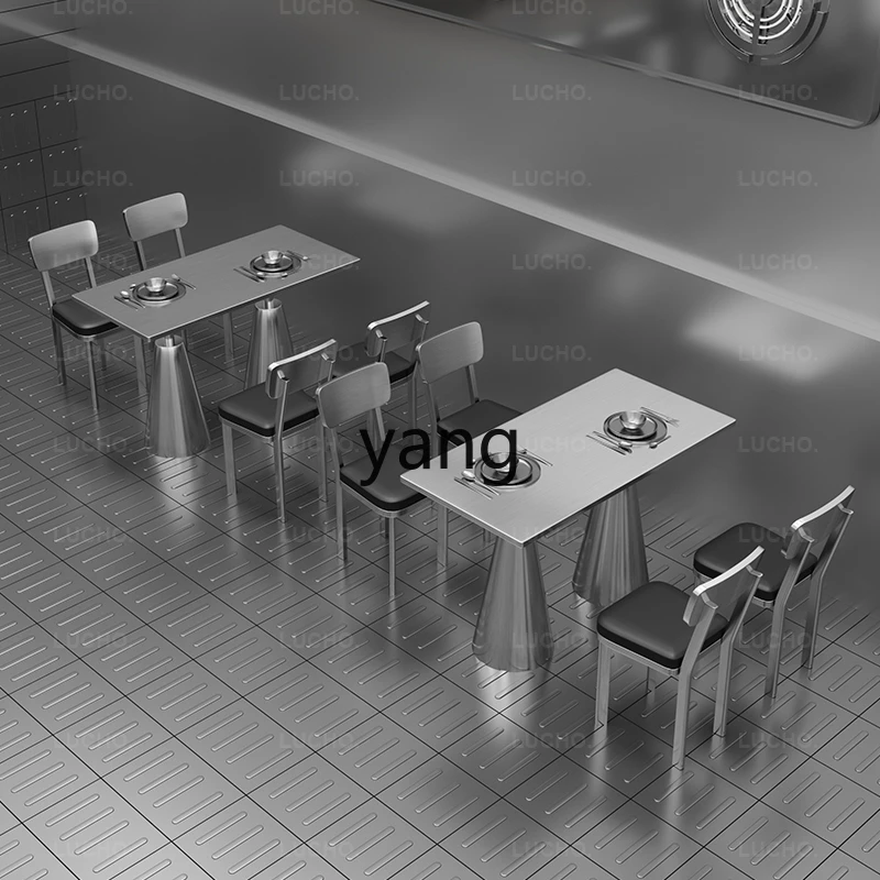 

LMM Industrial Style Stainless Steel Table and Chair Hot Pot Restaurant Theme Restaurant Wall Seat Sofa Commercial Use