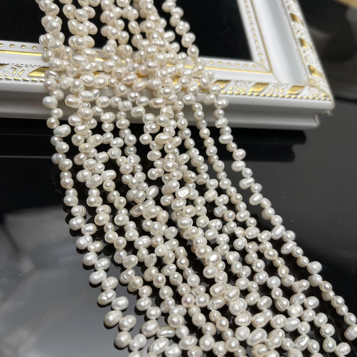 4–5mm Wheat-ear Shape 100% Natural Freshwater Pearls Loose Beads for Jewelry Making DIY Necklaces Bracelets and Accessories 36cm