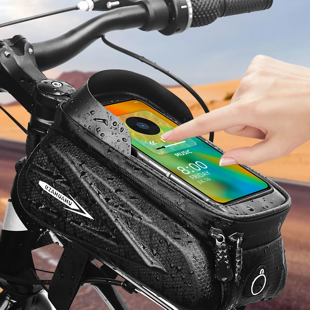 حقيبة دراجة ملحقات دراجة عالية الجودة، تخزين لعناصر ركوب الدراجات، حامل هاتف مقاوم للماء، خفيف الوزن فقط 200 جرام