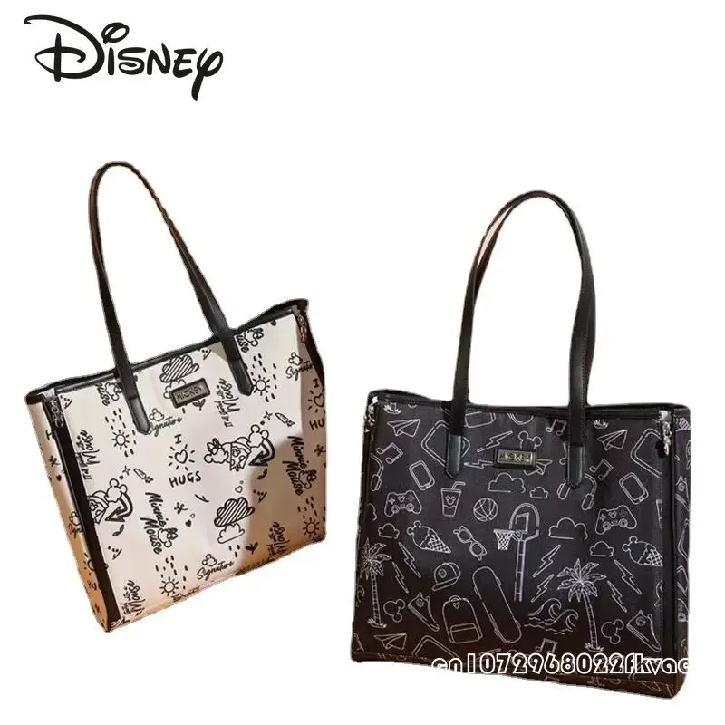 Disney mickey múmia portátil saco de moda um ombro portátil saco multifuncional grande capacidade de armazenamento de bens do bebê