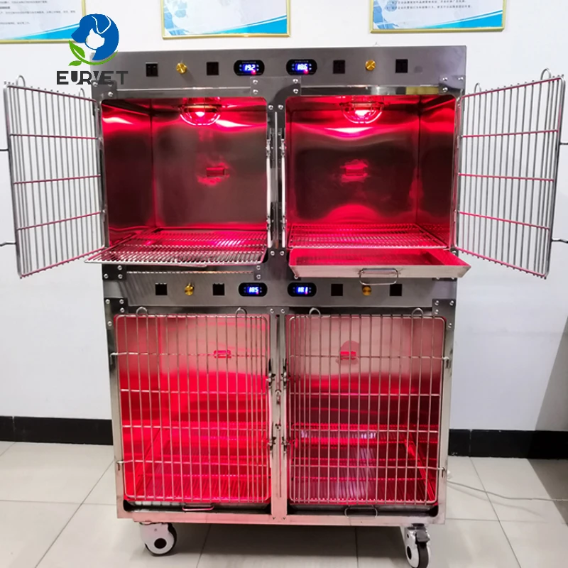 EUR VET Veterinary Equipment Multi-function ICU Oxygen Cage Dog Kennel ICU Cage