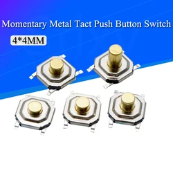 50PCS 4x4mm Height From 1.5mm To 4.3mm Momentary Metal Tact Push Button Switch SMT 4PIN Key Button