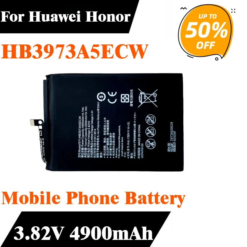 

HB3973A5ECW Phone Battery 3.82V 4900mAh For Huawei Honor 8X Max Honor Note 10 Mate 20X 20 X EVR-AL00 Brand-New High Quality