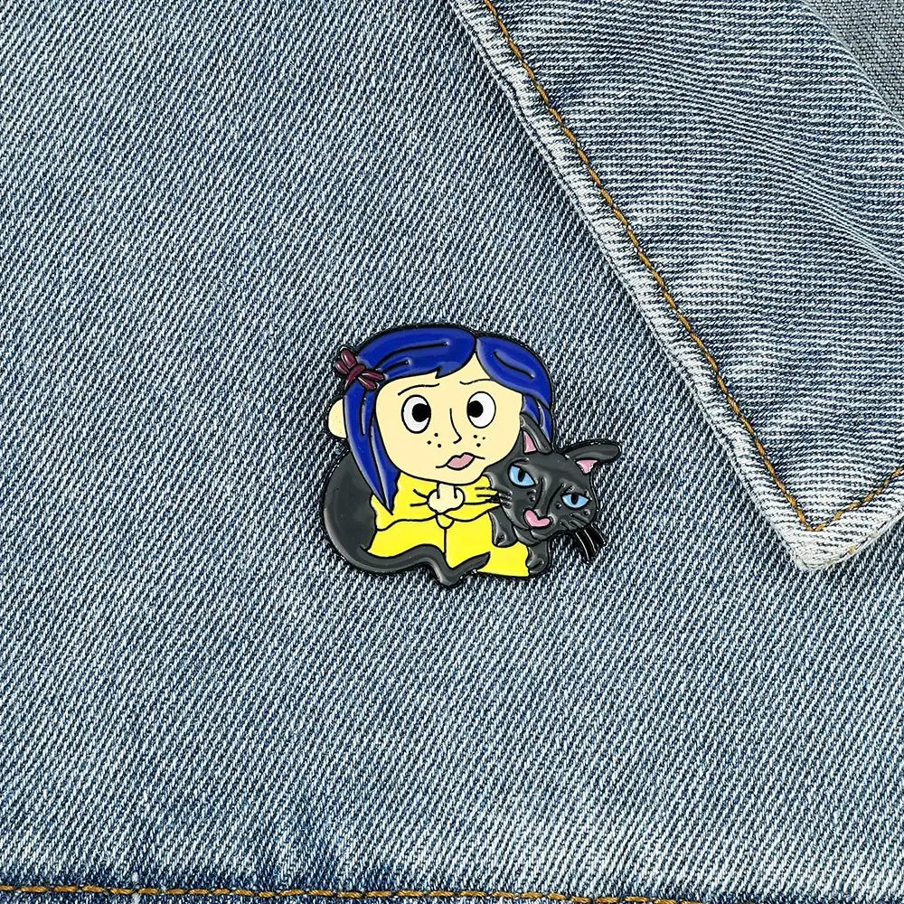 Disnes Anime Lapel Pins Zootopia Coraline Cartoon Enamel Brooches Cute Figure Metal Badges for Backpack Clothes Accessories