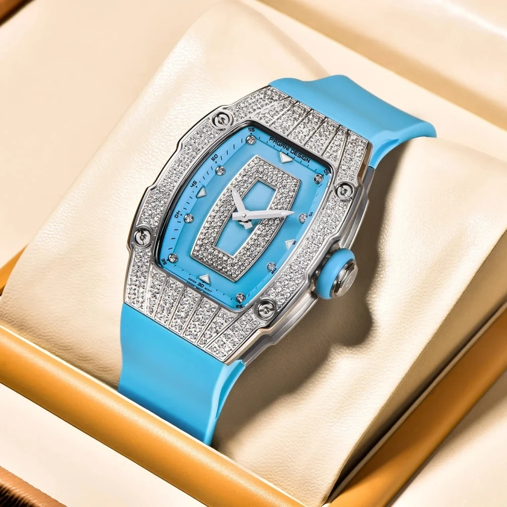 

PAGANI DESIGN, новинка 2025, модные женские часы, лучший бренд, женские роскошные креативные инкрустированные бриллиантами, женские водонепроницаемые кварцевые часы, подарок