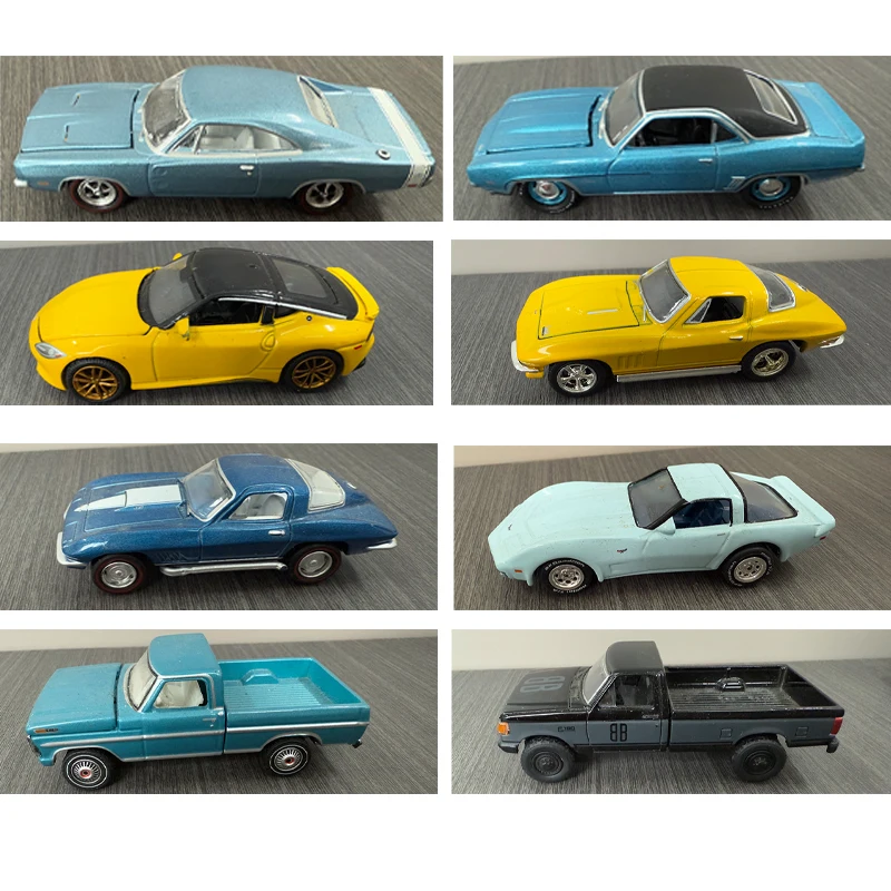 Modèles de voitures en alliage à l'échelle 1:64 AW/M2/Greenlight/Johnny, collection d'ornements. Chaque modèle de voiture présente des défauts différents.