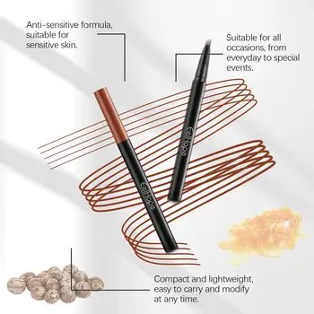 Tužka na obočí 4 Forks, dlouhotrvající, voděodolná, nezanechává vrásky, neodděluje líčení, přírodní černá, tmavě hnědá, tekuté pero na obočí, 3 ks/sada 10 nejlepší prodej voděodolná tužka na obočí - №5