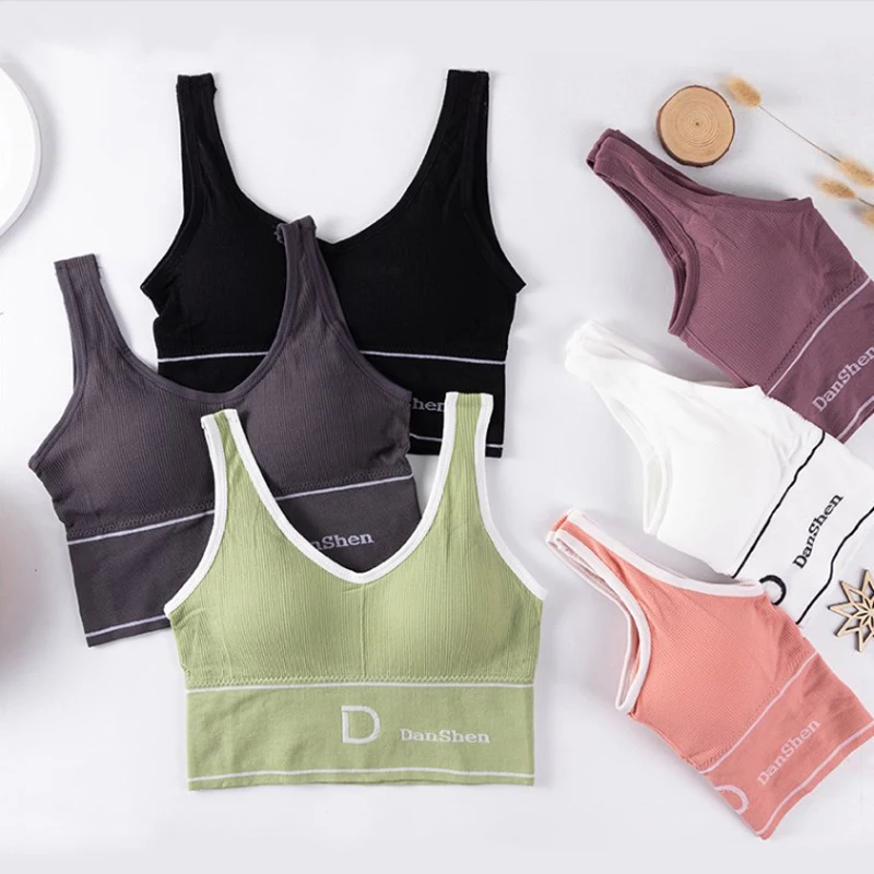 Sports Vest Women Pull Together No Steel Ring Shock-proof Bra Top Out Of The Top To Wear A Full Matching U-back Big Chest Small