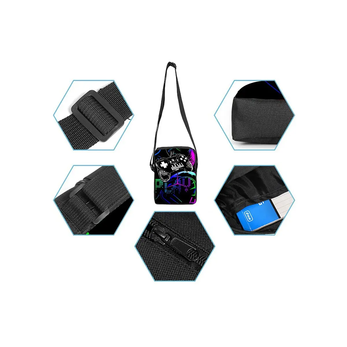 Gamepad Cyberpunk 3Pcs/Set Backpack With Messenger Bags ,Pencil Bags For Boy/Girls Best Gift Cartoon Student School Bags