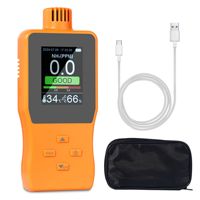 Digital NH3 Ammonia Gas Detector 0-100PPM Air Quality Tester with Alarm Temp Humidity Meter for Farm Poultry USB Rechargeable