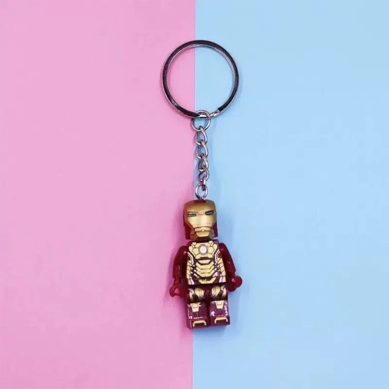 Avengers Spider-Man Iron Man Anime Character Building Blocks Key Chain Action Figure Backpack Car keyclain Holiday Gift Toys view 6