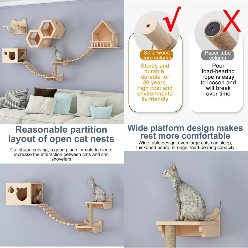 

Настенные шестиугольные полки для кошек для больших кошек — каркас и мебель для лазания