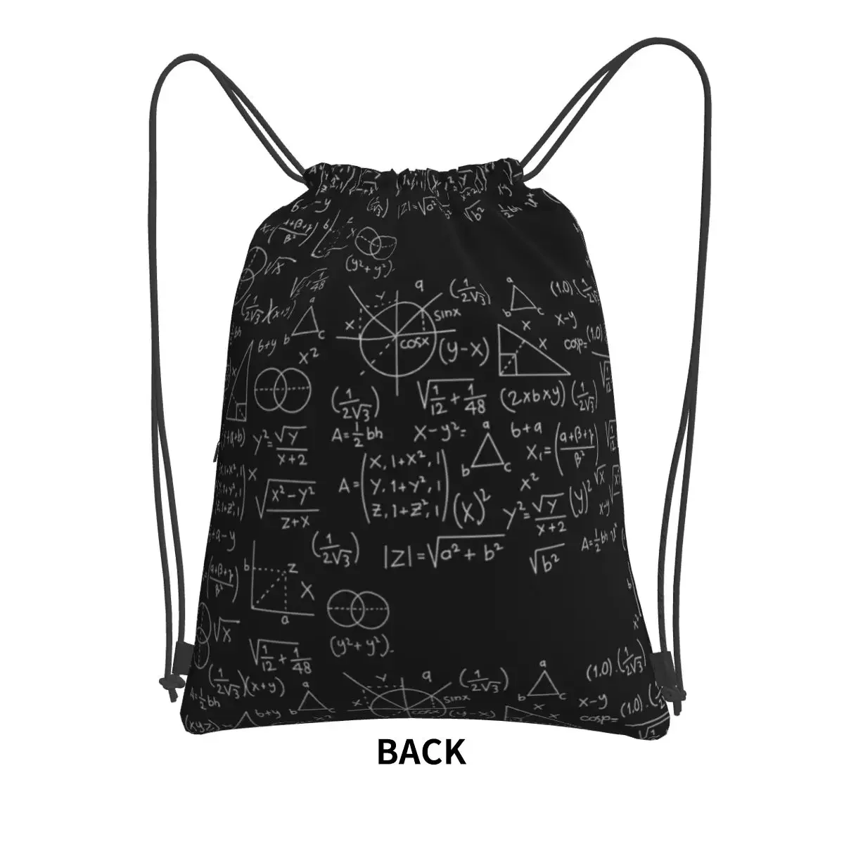 Math Formulas Blackboard School Geek Portable Backpack Drawstring Bag Drawstring Bundle Pocket Sundries Bags For School Students