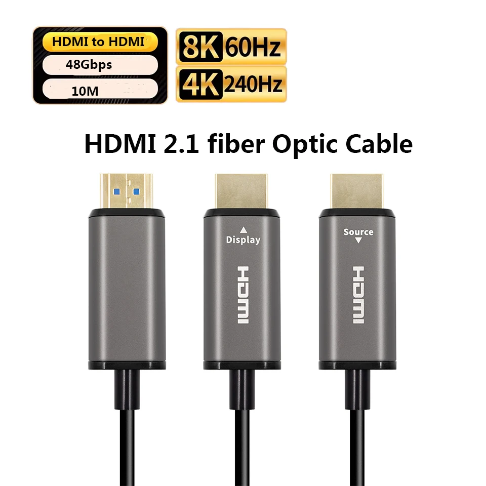 HDMI-compatible 2.1 fiber optic cable 8K HDMI 32.8FT/10M/393.7inch  Cable 8K60hz 4K120hz Cord Compatible with LG Samsung Sony TV