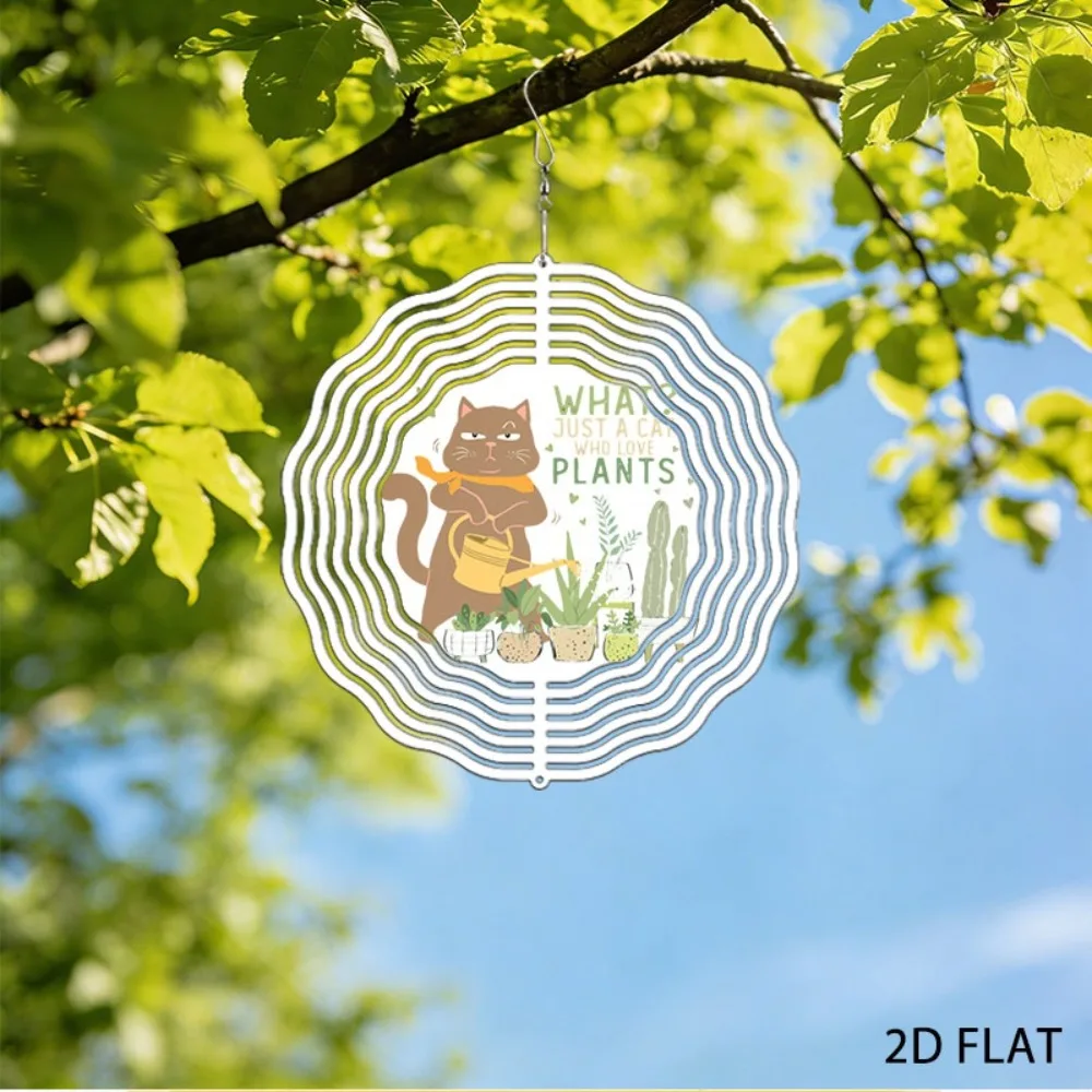 

Whimsical Iron Cat Wind Chime Outdoor Garden Decor Patio Art Hanging