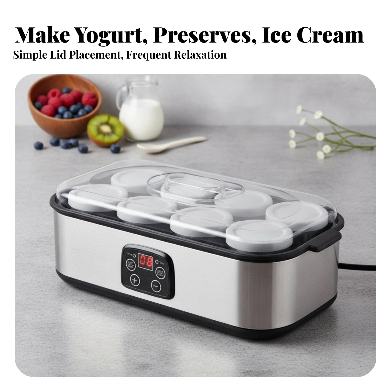 Yogurt Maker with Glass Jars P - đánh giá và giá Kitchen Appliances Countertop