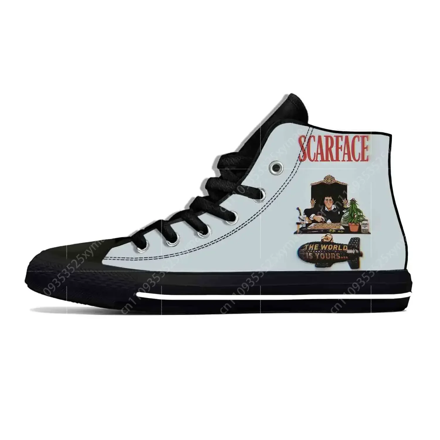 

Hot Scarface Tony Montana Movie Anime Cartoon Casual Shoes High Top Lightweight Summer Board Shoes Breathable Men Women Sneakers