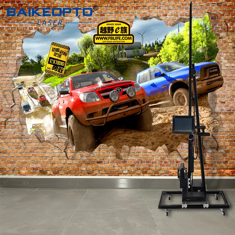 Automatic 3D Vertical Wall Art Printer Direct Wall Painting Machine Portable Design with Detachable Guide Rail for Wall Murals