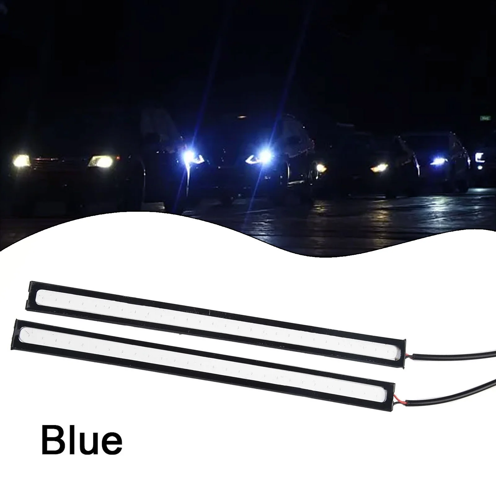 1Pcs Car Daytime Running Lights Super Bright DC 12V Blue COB LED Lights DRL Fog Driving Lamp Waterproof Signal Lamp 500lm