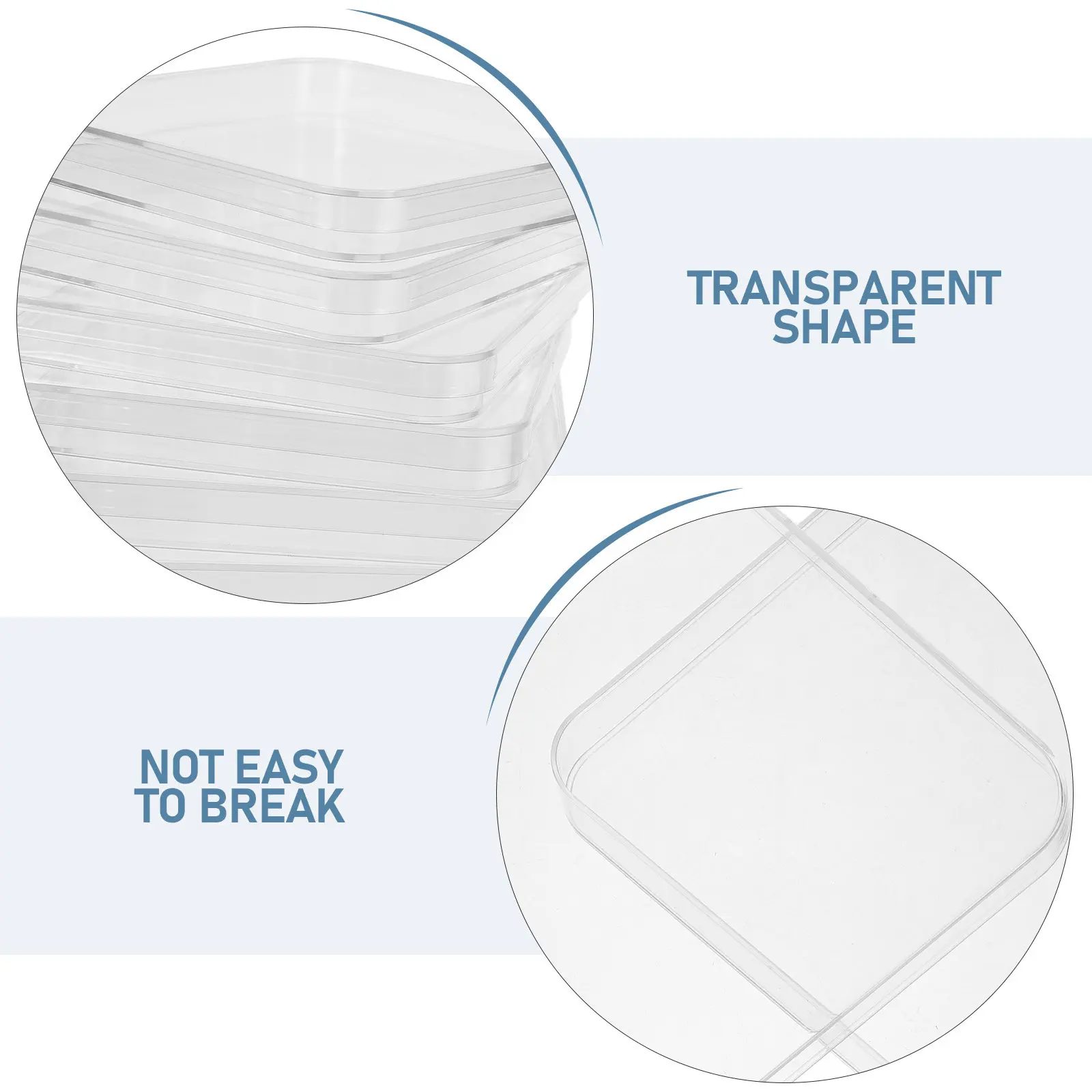 10Pcs Cell Culture Plates Transparent Square Petri Dishes Lids Laboratory Experiment Research Plastic Tissue Culture Plates