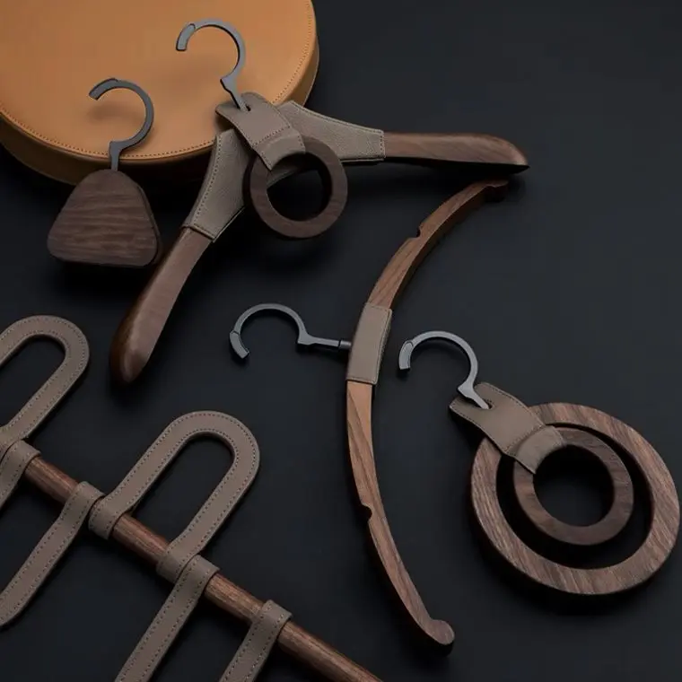 Tie Hanger Hanging Rod Scarf Hanger Accessories Skirt Support Rod Soft Decoration Leather Set for Display Room