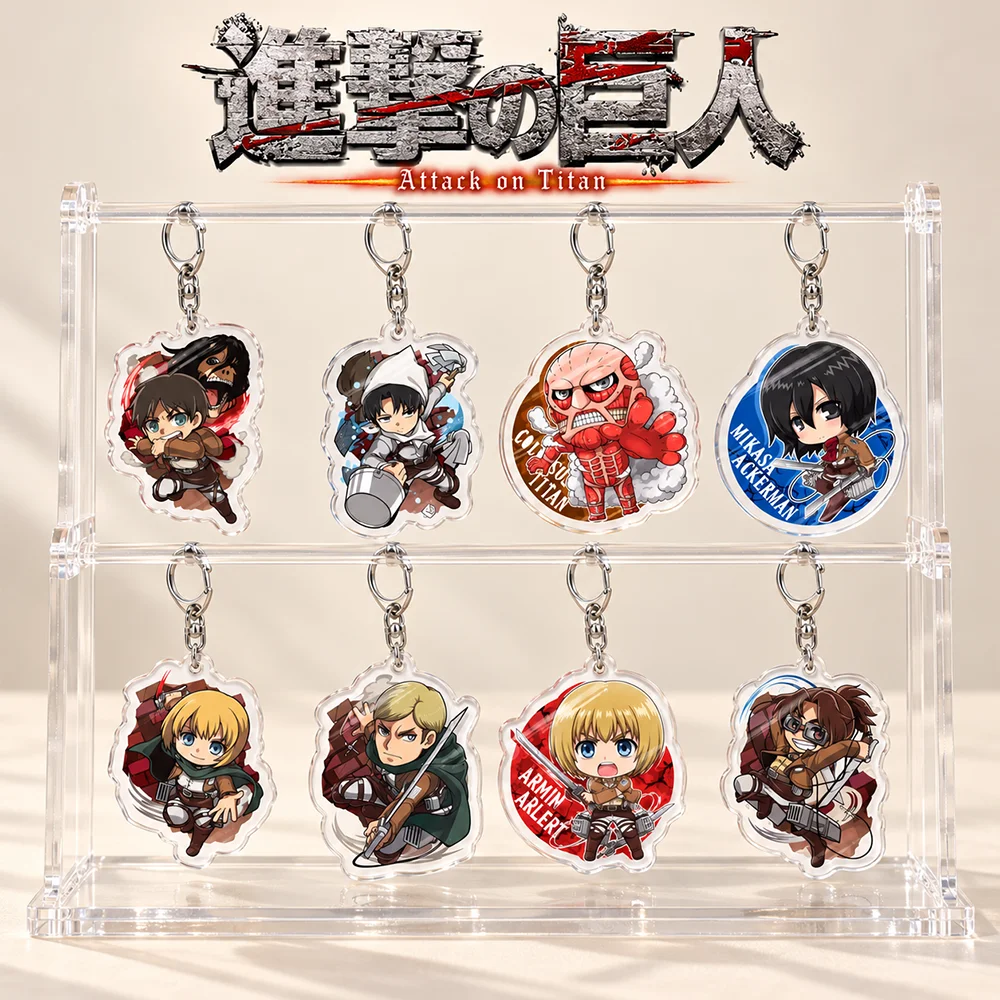 Attack on Titan 6cm Chibi Battle Action Acrylic Keychain Anime Bag Pendant Fans Collectible Gift