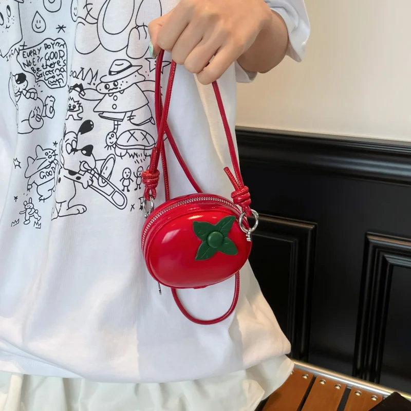 Modieuze Fruit Kleine Tas Crossbody Mini Apple Schoudertas PU Leer Niche Design Dameshandtas Trendy Accessoire