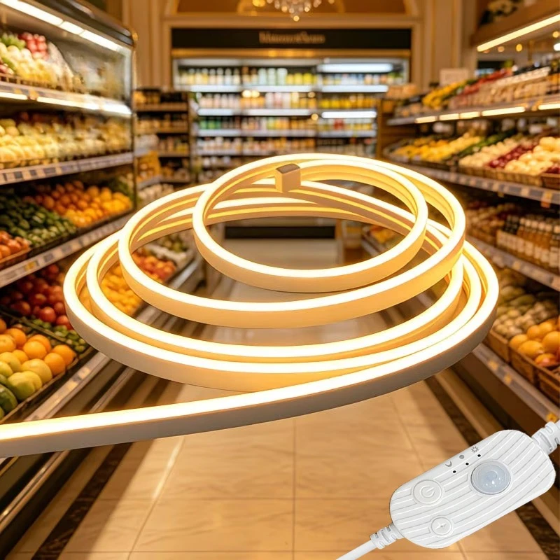 LED Neon Light Strip 100.58cm-5m USB Powered Flexible White Lighting for Bedroom Kitchen Living Room Cabinet Closet Desk