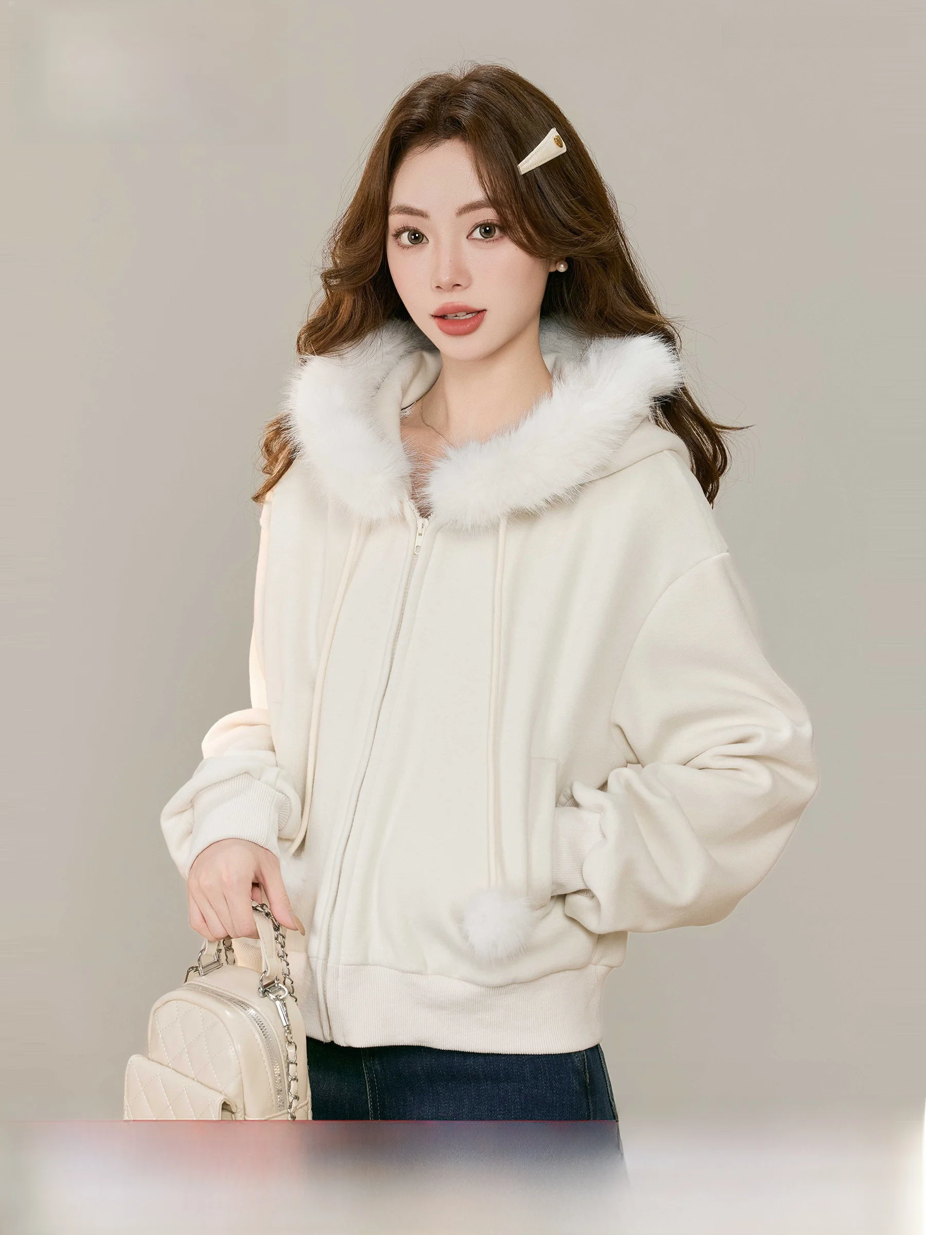 

Теплый флисовый кардиган-свитшот для невысоких женщин, зимняя новинка, термотоп Aosphere Sensation