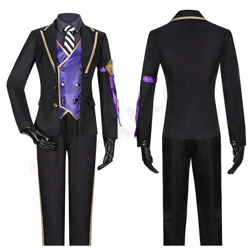 Anime Twisted Wonderland Vil Schoenheit Branca de Neve Cosplay para homens e mulheres, Halloween Carnival Party Suit, peruca