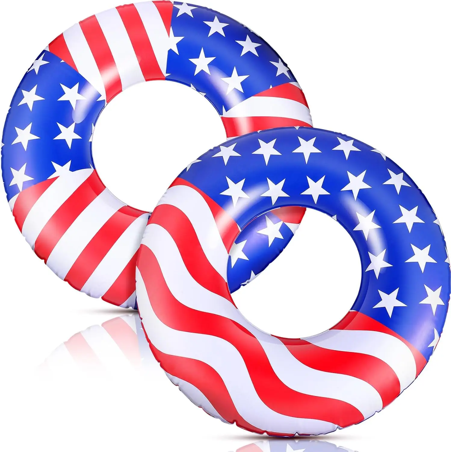 

USA Flag Pool Float 36'' America Flag Inflatable Ring Pool Float Patriotic Round Swim Pool Tube for Beach Lake Ocean Pool Water